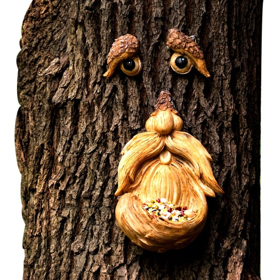 Tree Faces Decor Outdoor, Prefdo Tree Hugger Yard Art Garden Decoration, Funny Tree Decorations Outdoor Statues Old Man Tree Art, Wild Bird Feeders