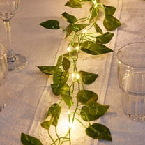 Tree Fairy Light Olive Vine,Christmas Twig Tree Garland Indoor,Twinkle Halo 6/16/32ft Pre-Lit Mossy Vine Branch Garland Lights (Pothos Leaf Vine, 16Ft)