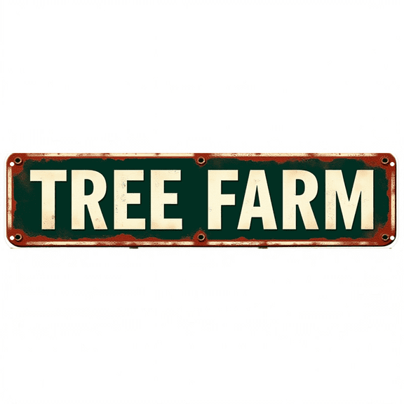 Tree Farm Gardening Tin Signs 16*4 Inches "Tree Farm" Garden, Patio, Kitchen Decor Retro Kitchen Decor, Outdoor Sign, Funny Room Decor