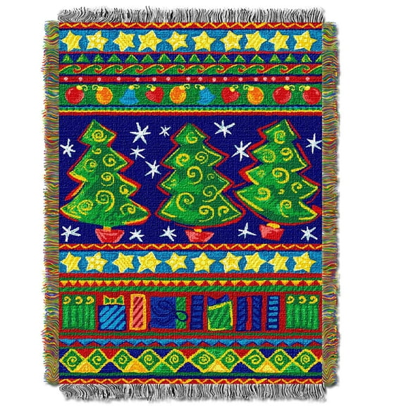 Tree Festivity Woven Tapestry Throw Blanket