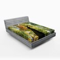 thumbnail image 1 of Ambesonne Tree Fitted Sheet, Forest Autumn Growth Eco, Full Size, Dark Brown Pale Green, 1 of 2