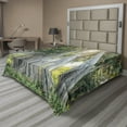 thumbnail image 1 of Ambesonne Tree Flat Sheet, Giant Ficus Trunk Sunbeams, King Size, Hunter Green Pale Grey, 1 of 1