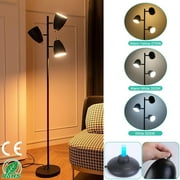 Tree Floor Lamp with 3 Color, iMounTEK Standing light Lamps for Living Room Bedroom Office, Reading Stand up light with 360° Adjustable Arms Individual Separate Switch, Black (LED A19 Bulbs)