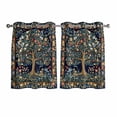 thumbnail image 1 of Tree Floral Kitchen Curtains Short 54 Inch Length, Boho Vintage Country Botanical Patterns Grommet Top Bedroom Living Room Curtains, Light Filtering Cafe Curtain Drapes 2 Panels Set 84''x54'', 1 of 9
