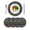 thumbnail image 1 of Tree Floral Round Placemats Set of 4 for Dinning Tables,Heat-proof Braided Table Mats 13 Inch,Boho Vintage Country Botanical Patterns Washable Place Mat for Kitchen Restaurant Party Table Decor, 1 of 9
