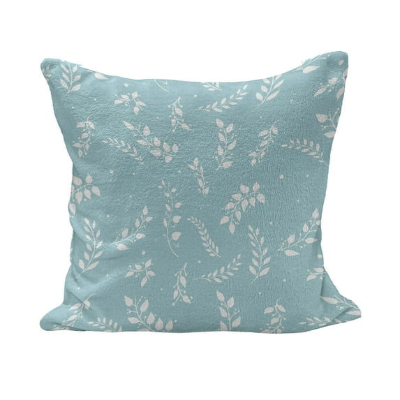 Tree Fluffy Throw Pillow Cushion Cover, Blooming Branches with Small Delicate Leaves Twigs Gardening Plants Design, Rectangle Accent Pillow Case, 36" x 16", Pale Blue White, by Ambesonne