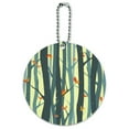 thumbnail image 1 of Tree Forest Pattern with Birds and Butterflies Round Luggage ID Tag Card Suitcase Carry-On, 1 of 7
