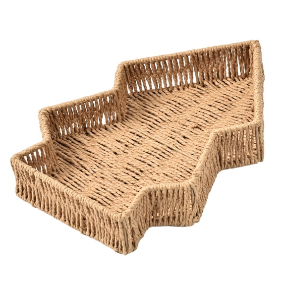 Tree-Form Desktop Storage Tray, Open Handcrafted Weave with Raised ...