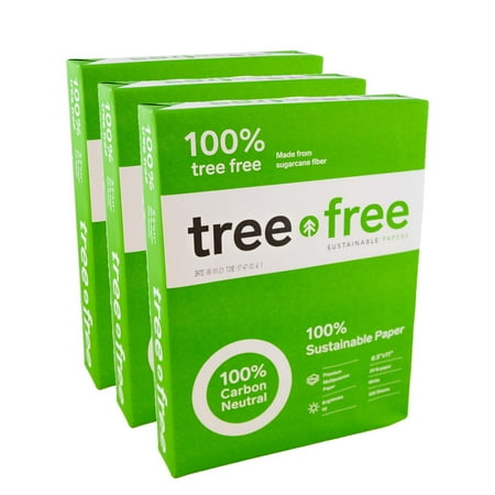 Tree Free Copy Paper, 20 LB, 8.5" x 11", 92 Bright, 100% Tree Free Carbon Neutral Acid Free (500/Ream), 3-Reams