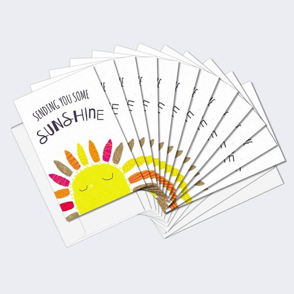 Tree-Free Greetings All Occasion Greeting Card 12 Pack, 4x6, Sending Sunshine (AFS1175)