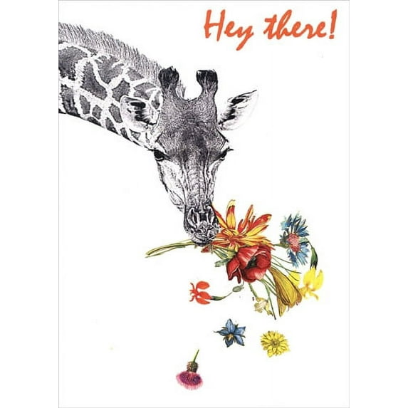 Tree-Free Greetings Checking in Giraffe Thinking of You Card