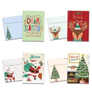 Tree-Free Greetings Christmas Greeting Card 16 Pack, Eco Friendly, Made in USA, 100% Recycled Paper, 5 x 7, Dear Santa (GP65391)