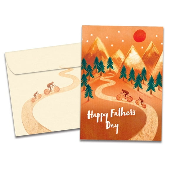 Tree-Free Greetings Father's Day Greeting Card, 100% Recycled Paper, 5x7, Bike Adventure (GO64300)
