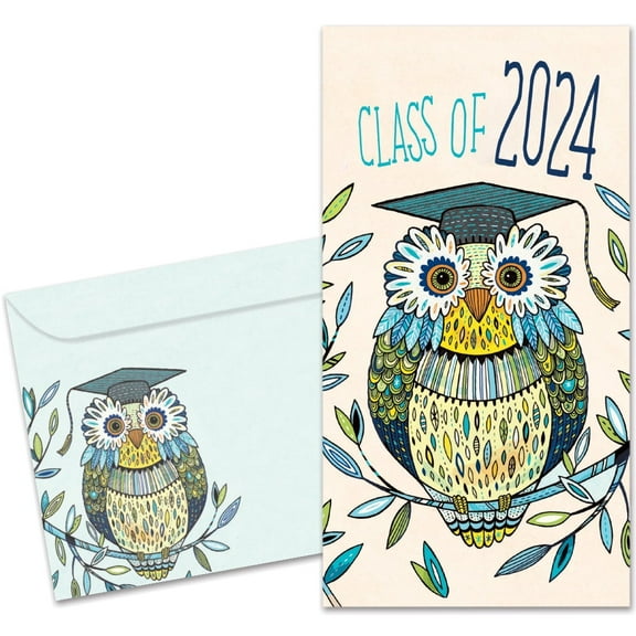 Tree-Free Greetings Graduation Greeting Card, 100% Recycled Paper, 3.7x7, Graduation Owl (ZO70240)
