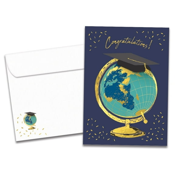 Tree-Free Greetings Graduation Greeting Card, 5x7, Limitless World (GO64304)