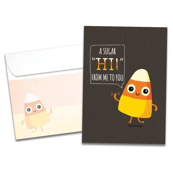Tree-Free Greetings Halloween Greeting Card 12 Pack, 100% Recycled Paper, 5x7, Sugar Hi (HP60523)