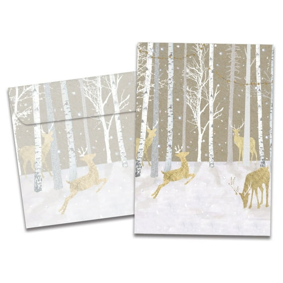 Tree-Free Greetings Holiday Greeting Card, 100% Recycled Paper, 5x7, Silent Wood (GO65712)
