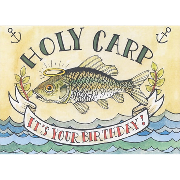 Tree-Free Greetings Holy Carp Funny Birthday Card