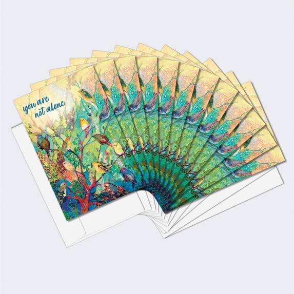 Tree-Free Greetings Just Because Greeting Card 12 Pack, 100% Recycled Paper, 4x6, Not Alone Birds (FS61521)