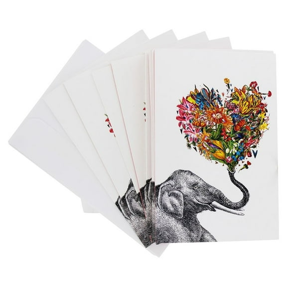 Tree-Free Greetings Just Because Greeting Card 12 Pack, 4x6, Love Elephant (FS56864)