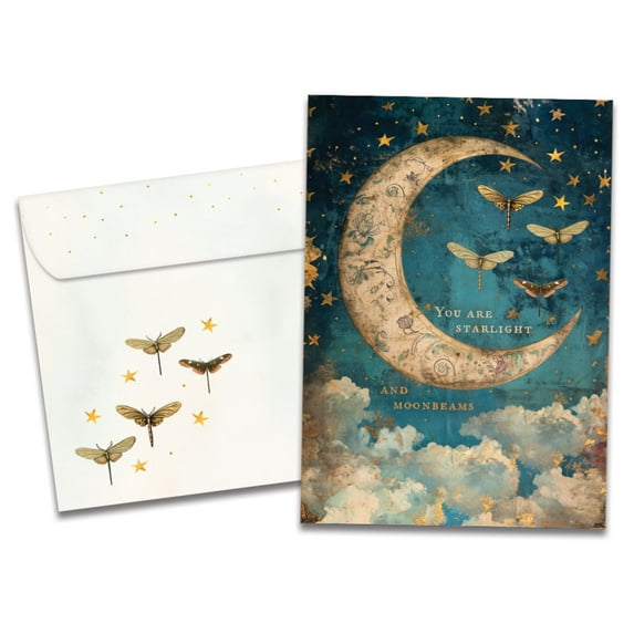 Tree-Free Greetings Just Because Greeting Card, 5 x 7, Starlight Moonbeams (GO69863)