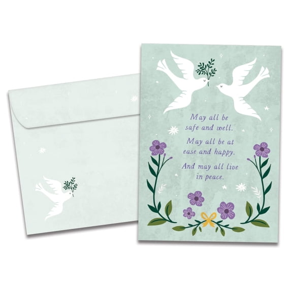 Tree-Free Greetings New Year Greeting Card, 5x7, Metta Meditation (GO65762)