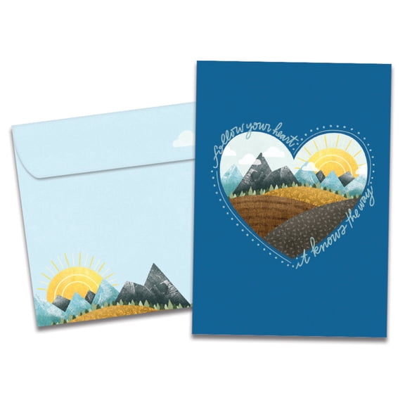 Tree-Free Greetings Support Greeting Card, 100% Recycled Paper, 5x7, Follow Your Heart (GO65260)