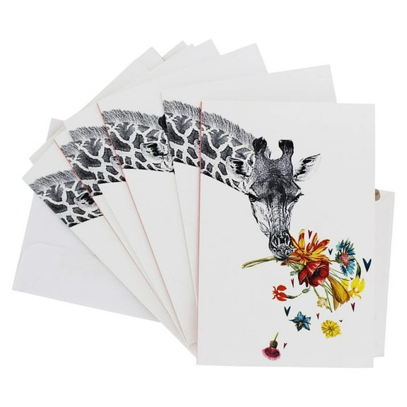 Tree-Free Greetings Support Greeting Card 12 Pack, 4x6, Checking In Giraffe (FS56865)