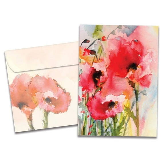Tree-Free Greetings Sympathy Greeting Card, 100% Recycled Paper, 5 x 7, Floral Watercolor Sympathy (GO69249)
