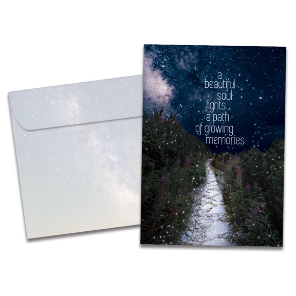 Tree-Free Greetings Sympathy Greeting Card, 100% Recycled Paper, 5 x 7, Glowing Path (GO69246)