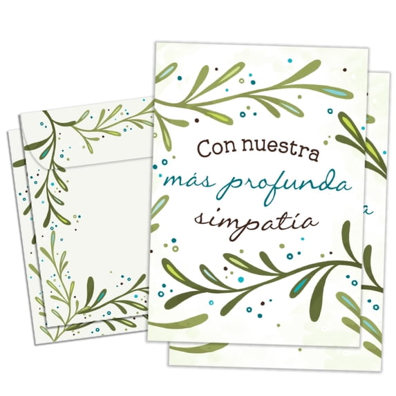 Tree-Free Greetings Sympathy Greeting Card 2 Pack, 5x7, Simpatia Vines (GT64652)