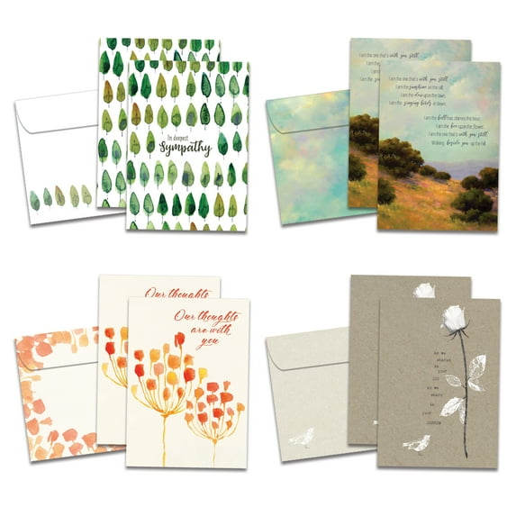 Tree-Free Greetings Sympathy Greeting Card 8 Pack, 100% Recycled Paper, 5x7, Nature Inspired (GA54073)