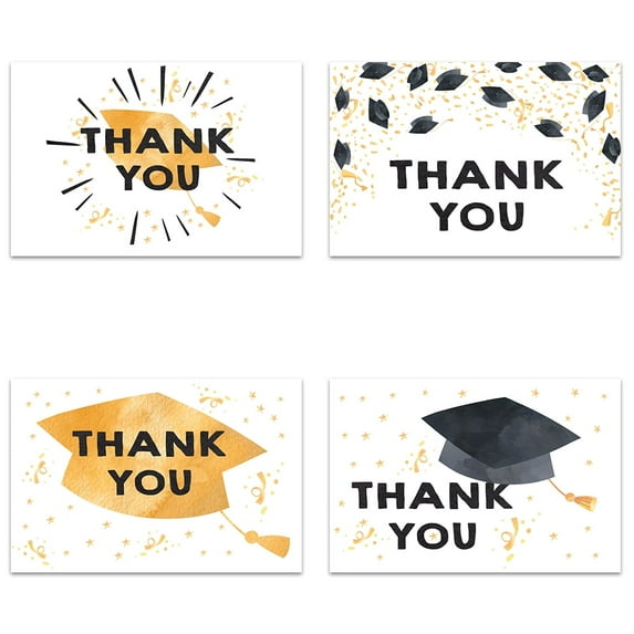 Tree-Free Greetings Thank You Greeting Card 48 Pack, 5x7, Yellow Tassel Graduation (TA61374)