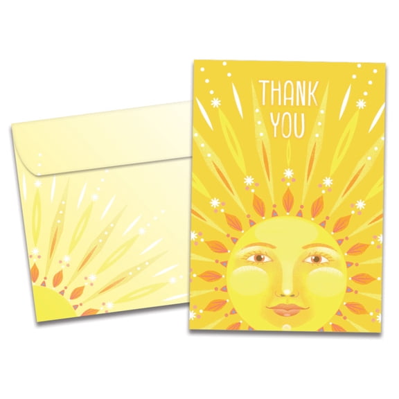 Tree-Free Greetings Thank You Greeting Card, 5 x 7, Sun Kindness (GO69840)