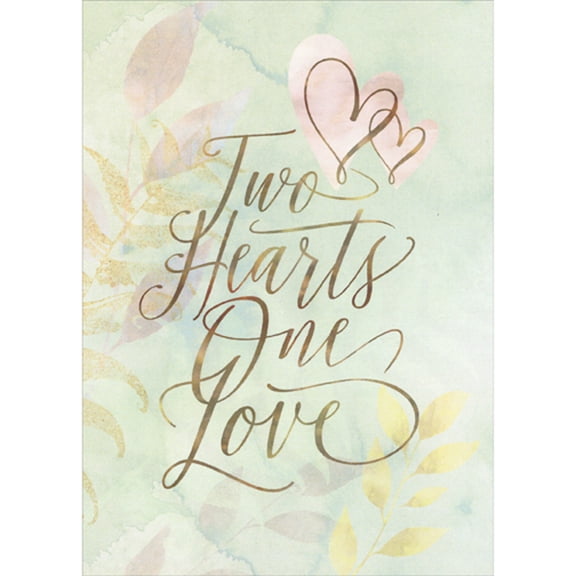 Tree-Free Greetings Two Hearts, One Love Congratulations Wedding Card