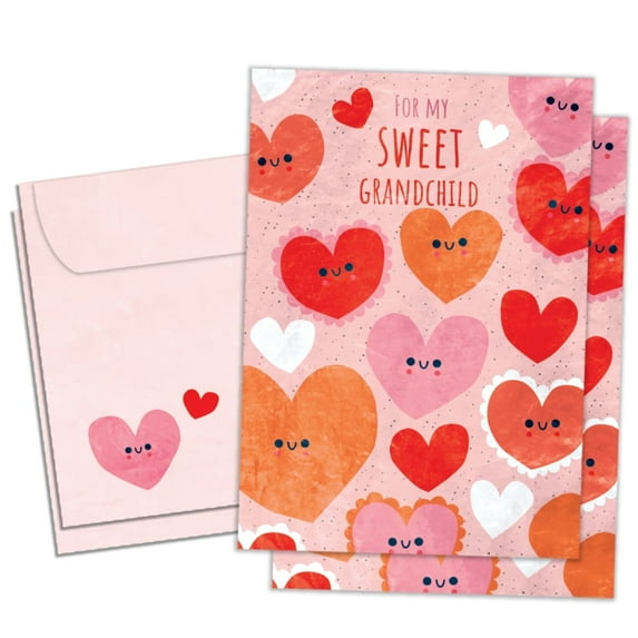 Tree-Free Greetings Valentine's Day Greeting Card 2 Pack, 5x7, Happy Hearts (GT64369)