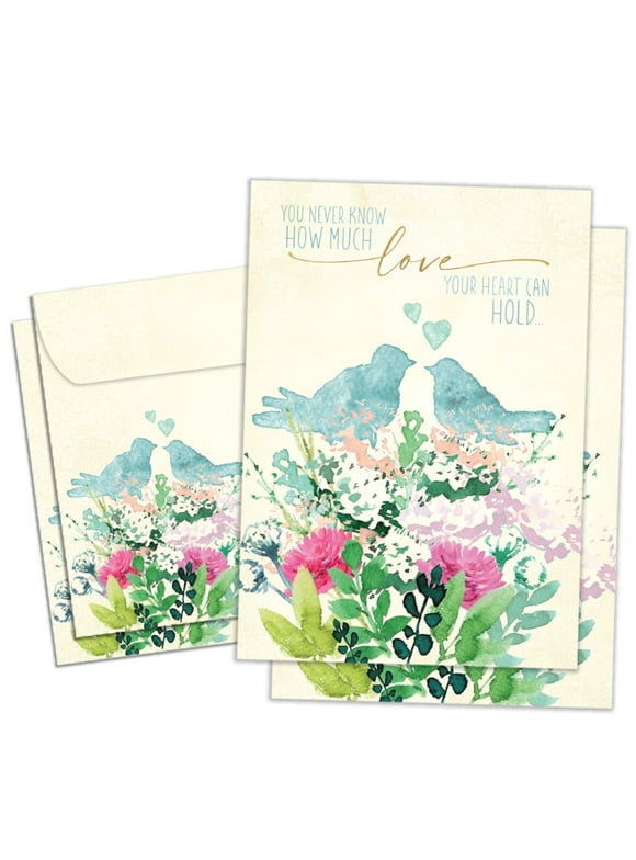 Tree-Free Greetings Wedding Greeting Card 2 Pack, 100% Recycled Paper, 5x7, Full of Love (GT60184)