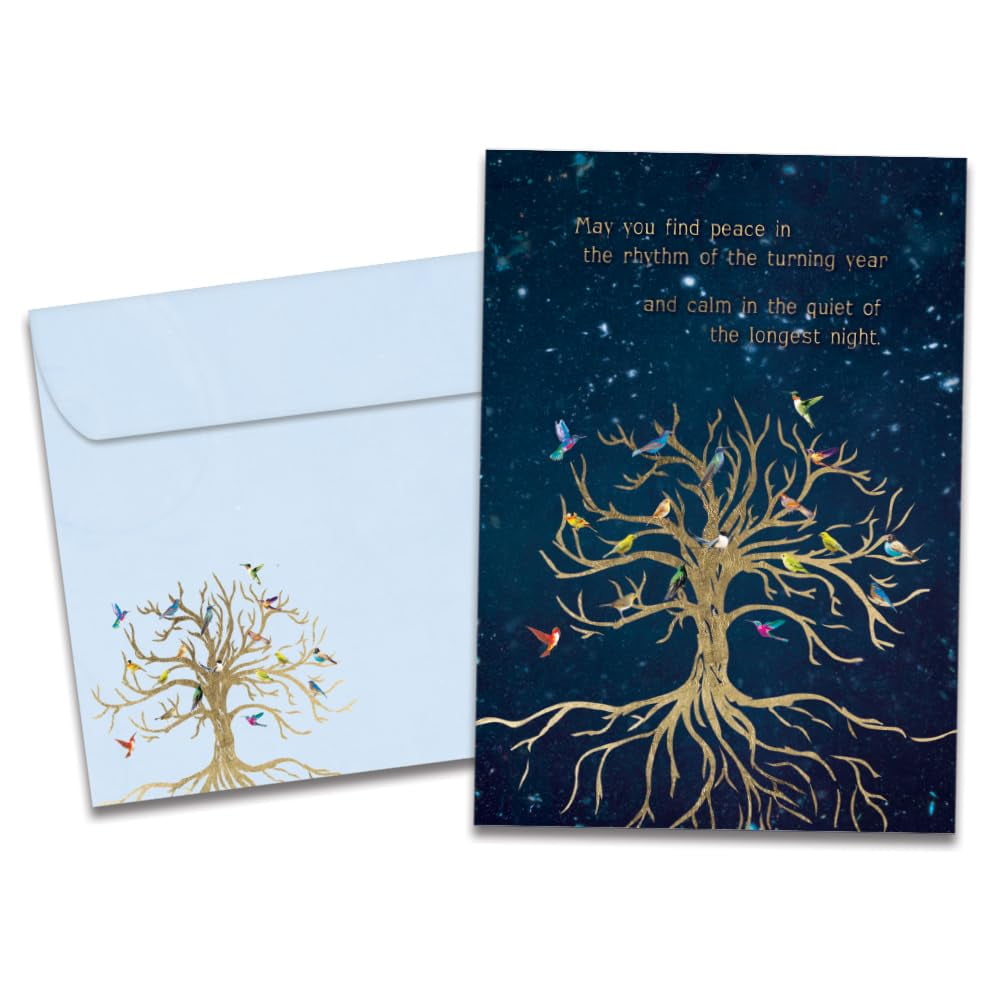 Tree-Free Greetings Winter Solstice Cards - 10 Artful 5x7 Cards With Matching Envelopes, Made In USA