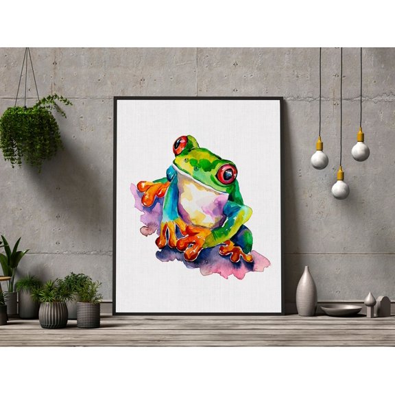Tree Frog Art Print ed Nursery Wall Decor, Unframed Paper Print