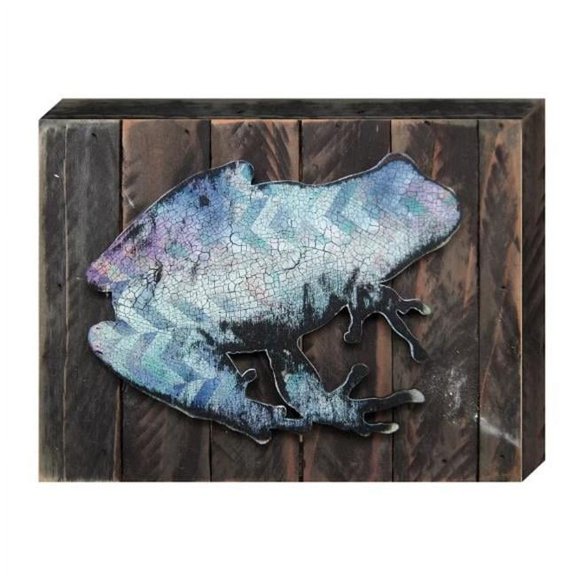 Tree Frog Art on Board Wall Decor