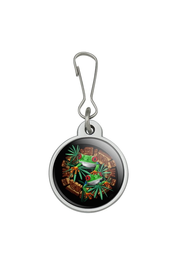 Tree Frog Aztec Temple Jacket Handbag Purse Luggage Backpack Zipper Pull Charm
