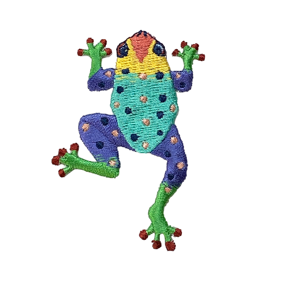 Tree Frog, Caribbean-colored, Embroidered, Iron-on Patch