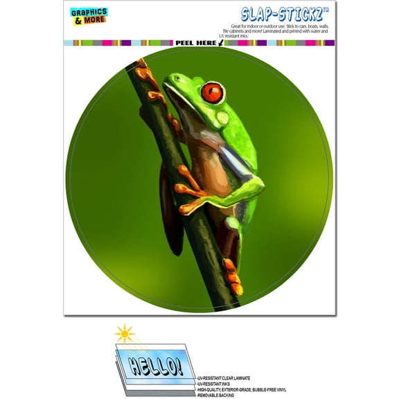 Tree Frog Red-eyed - Circle SLAP-STICKZ(TM) Premium Sticker