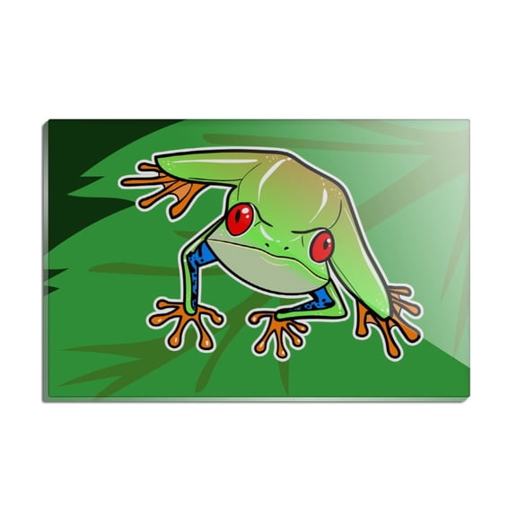 Tree Frog on Leaf Rectangle Acrylic Fridge Refrigerator Magnet