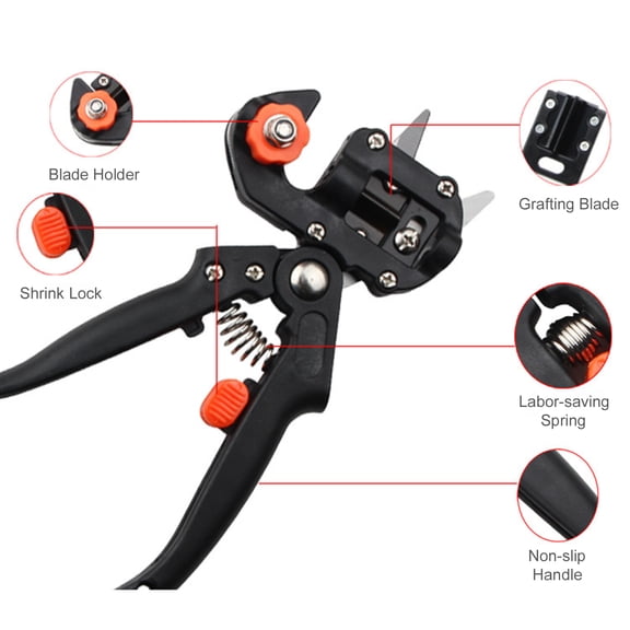 Tree Grafting Kit Scissors Professional Grafting Tools Grafter Pruner Kit Garden Fruit Tree Pruning Grafting Shears 2 in 1 Scissors Cutting Tool Kit Set with Replaceable Blades