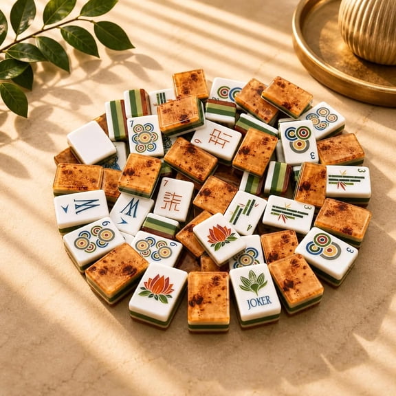 Tree Grain Acrylic American Mahjong Set, 160 Tiles New Complete Game Set With storage bag