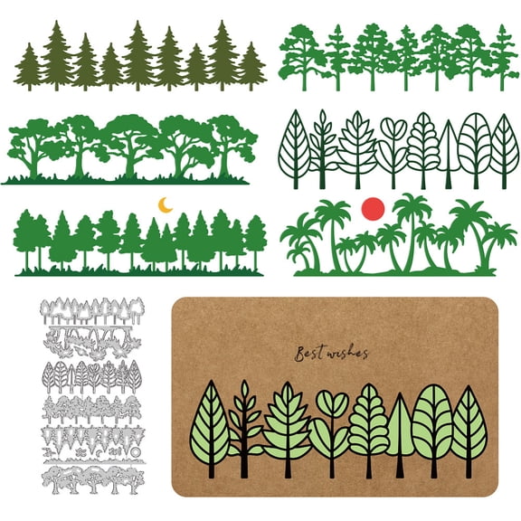 Tree Grass Edge Cutting Dies Card Making Die Stencil Carbon Steel Die Cuts Card Scrapbooking Embossing Template Dies for Greeting Cards Craft Paper Album Invitation Decor DIY