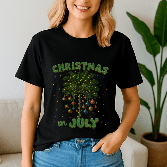 Tree Hawaii Beach Christmas In July Shirt, Christmas Tshirt, Summer Vacation Tshirts, Santa Beach Shirt, Santa Summer Tee, Christmas In Summer, Xmas In July Gift, Xmas Summer, Summer Vibes