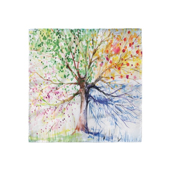 Tree Head Scarf, 4 Seasons Colorful, Head Wrap, 3 Sizes, by Ambesonne