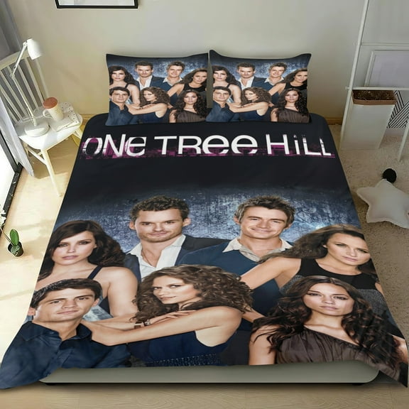 Tree Hill Themed Bed Sheet Set Three Piece Set 53x79 In ches Comfortable And Skin Friendly Unique Design Creating A Star Studded Night Home Decor Gifts For Family Friends fans